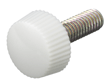 Polycarbonate (PC) Knurled Screw (White w/steel)