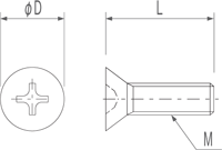RENY Flat Head Screw (Phillips) M4 - Length 25mm (500pcs)
